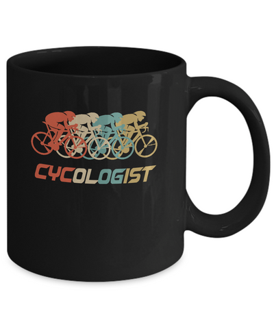 Vintage Cycologist Bicycle Funny Cycling Mug-Coffee Mug-11oz Mug-Black