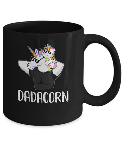 Dadacorn Unicorn Dad And Baby Christmas Gift Mug-Coffee Mug-11oz Mug-Black