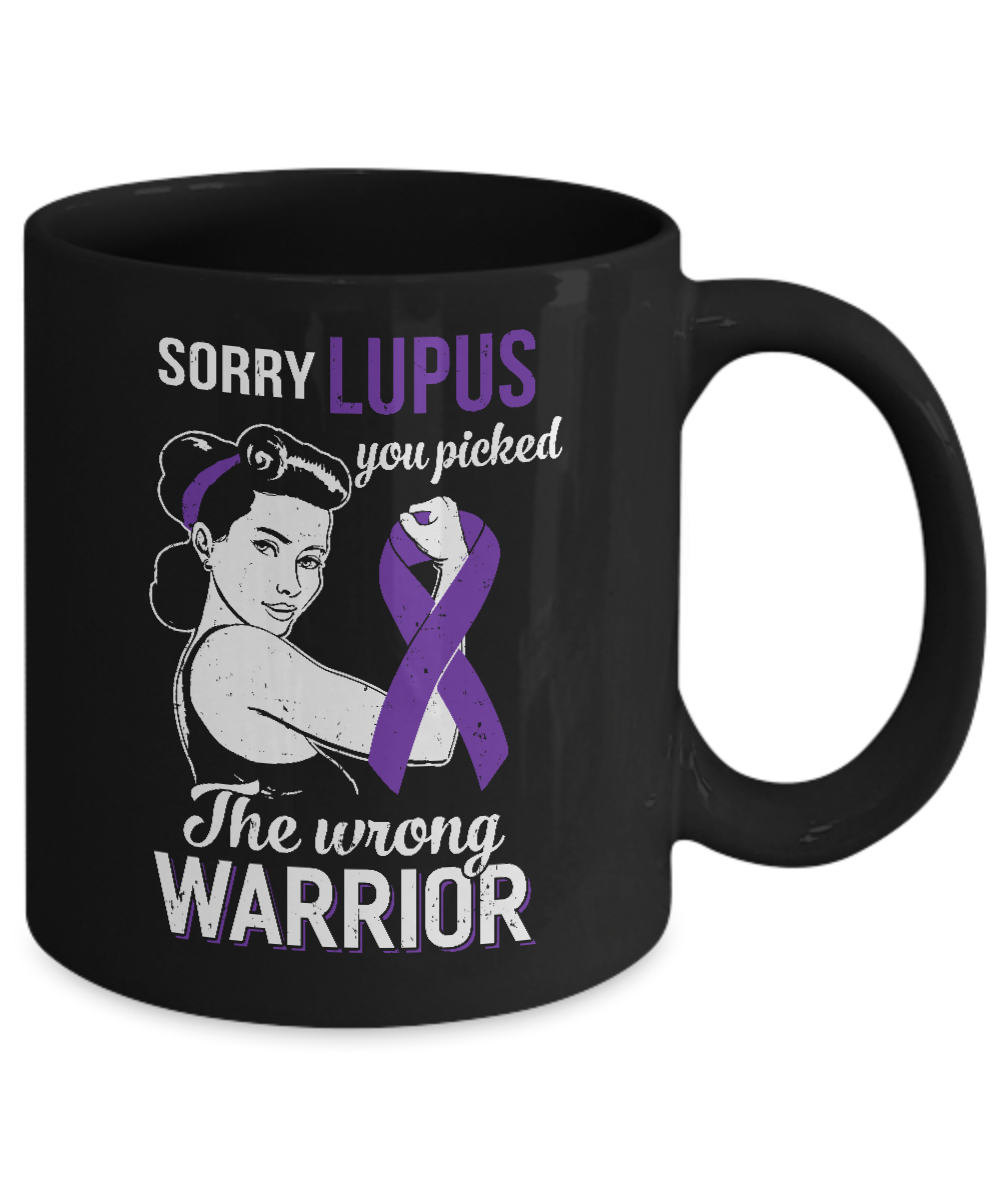 Sorry Lupus You Picked The Wrong Warrior Lupus Mug-Coffee Mug-11oz Mug-Black