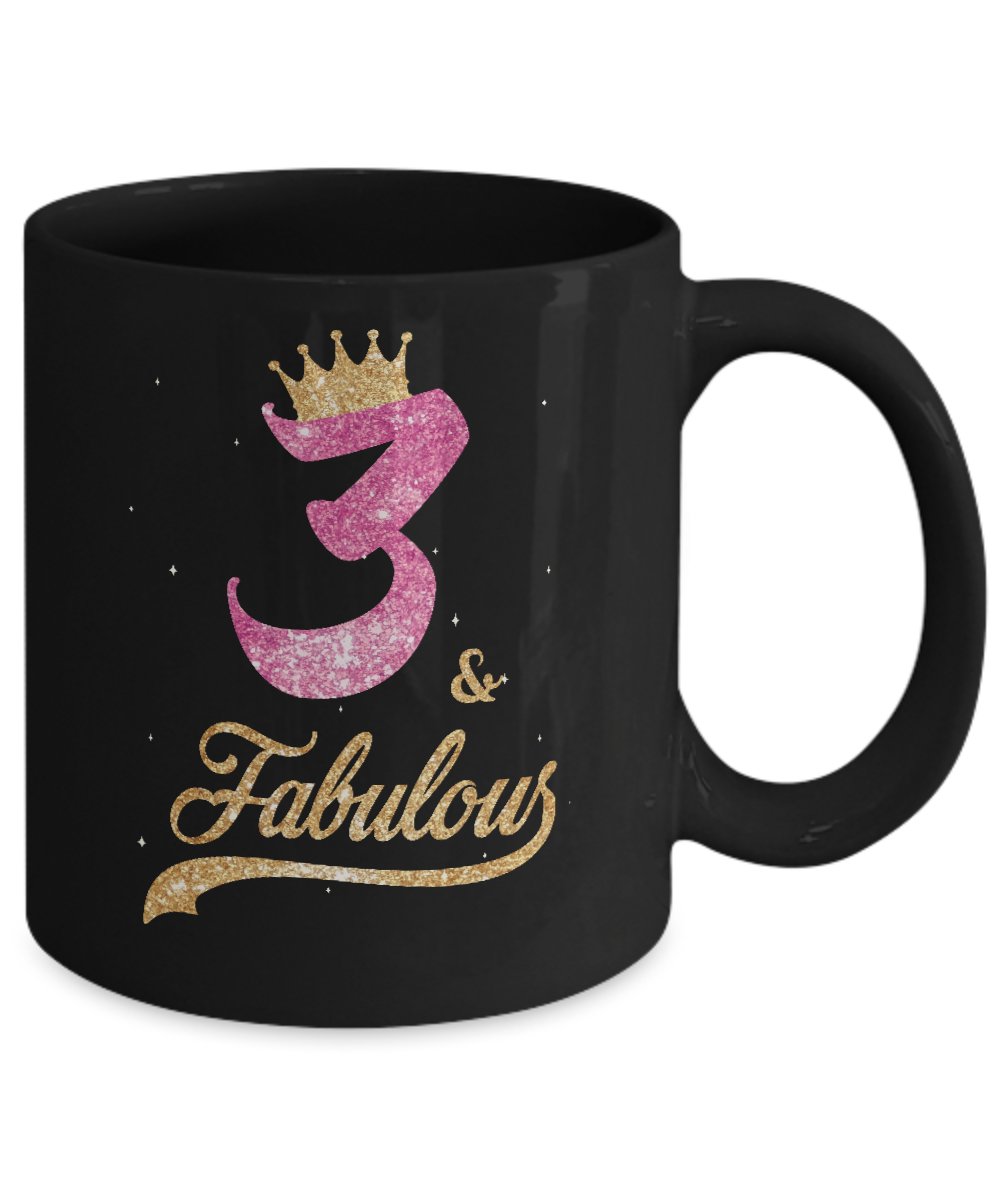 3Th And Fabulous Three Birthday Mug-Coffee Mug-11oz Mug-Black
