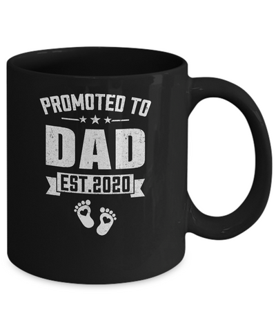 Promoted To Dad Est 2020 Fathers Day Gift Mug-Coffee Mug-11oz Mug-Black