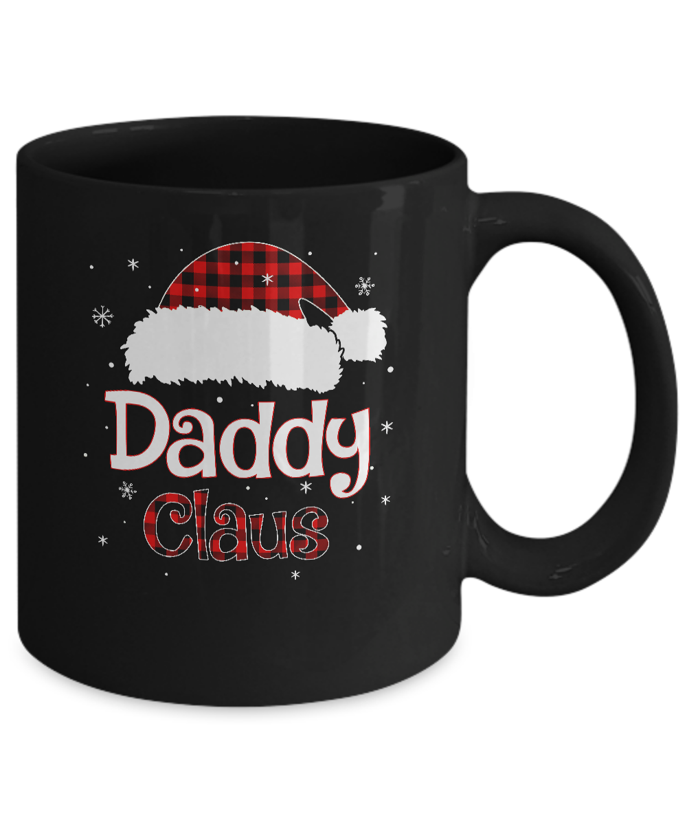 Santa Daddy Claus Red Plaid Family Pajamas Christmas Gift Mug-Coffee Mug-11oz Mug-Black