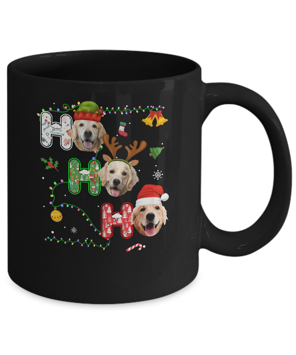 Christmas Ho Ho Ho Golden Retriever Lover Funny Xmas Gift Mug-Coffee Mug-11oz Mug-Black