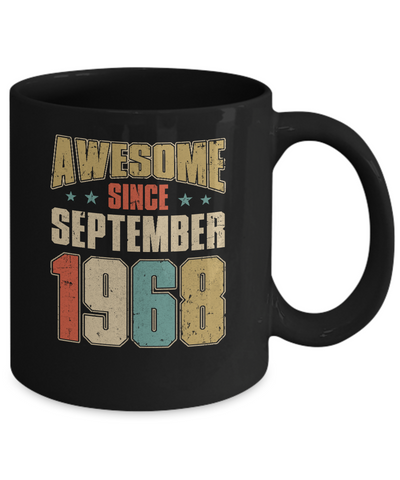 Vintage Retro Awesome Since September 1968 53th Birthday Mug-Coffee Mug-11oz Mug-Black