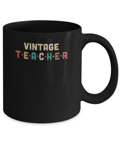 Vintage Retro Teacher Back To School Gifts Mug-Coffee Mug-11oz Mug-Black