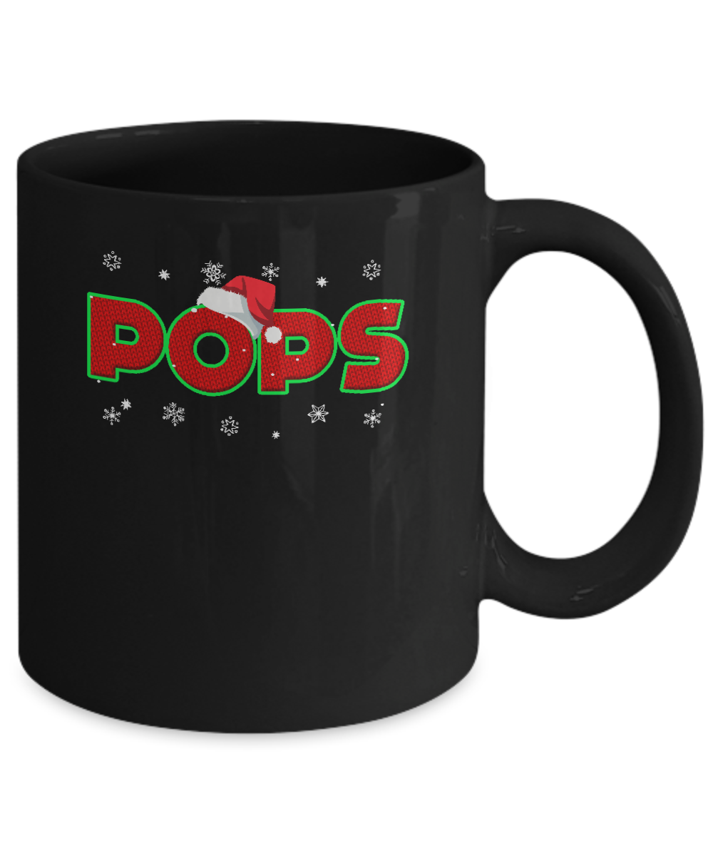 Pops Christmas Santa Ugly Sweater Gift Mug-Coffee Mug-11oz Mug-Black