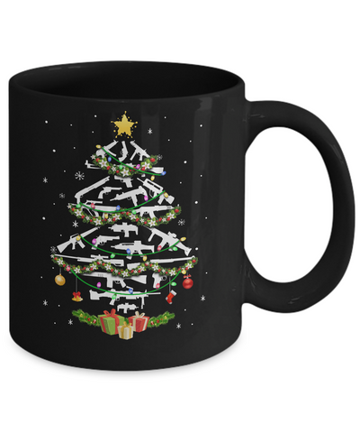 Guns Christmas Tree Ornament Xmas Gift For Gun Lovers Mug-Coffee Mug-11oz Mug-Black