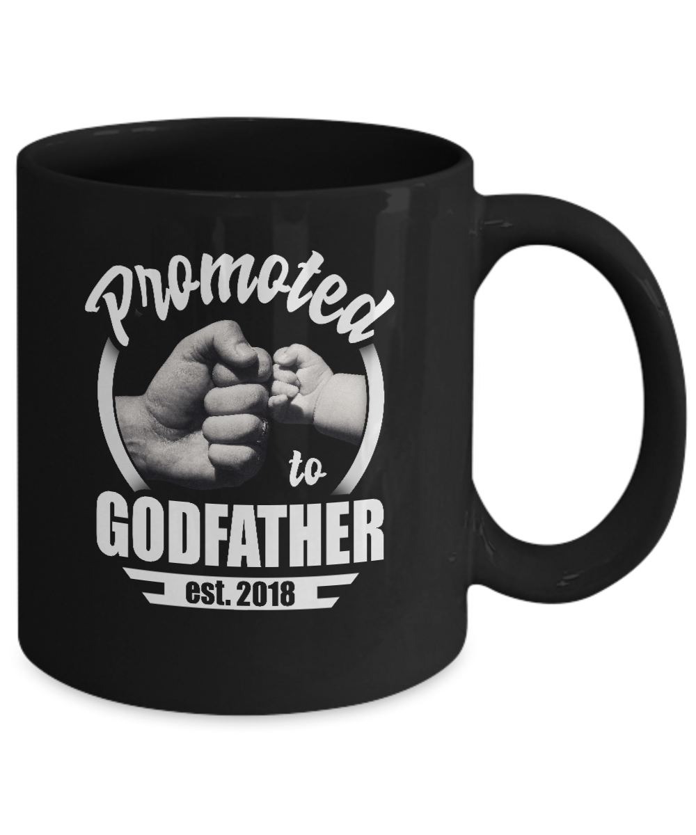 Promoted To Godfather 2018 Fathers Day Gift Mug-Coffee Mug-11oz Mug-Black