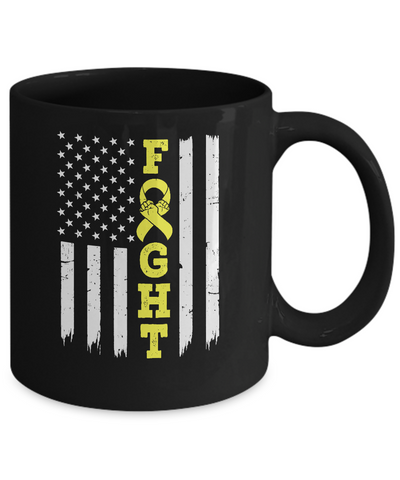Sarcoma Awareness American Flag Distressed Mug-Coffee Mug-11oz Mug-Black
