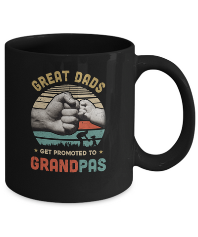 Vintage Great Dads Get Promoted To Grandpas Funny Dad Mug-Coffee Mug-11oz Mug-Black