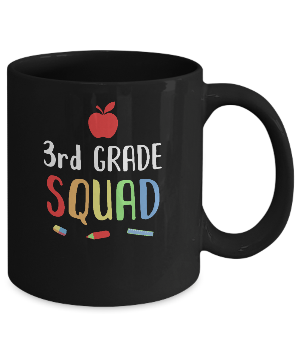 3rd Grade Squad Back To School Teacher Third Grade Mug-Coffee Mug-11oz Mug-Black