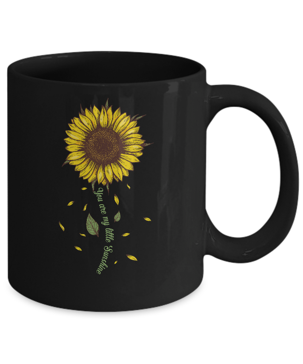 You Are My Little Sunshine Sunflower Mug-Coffee Mug-11oz Mug-Black