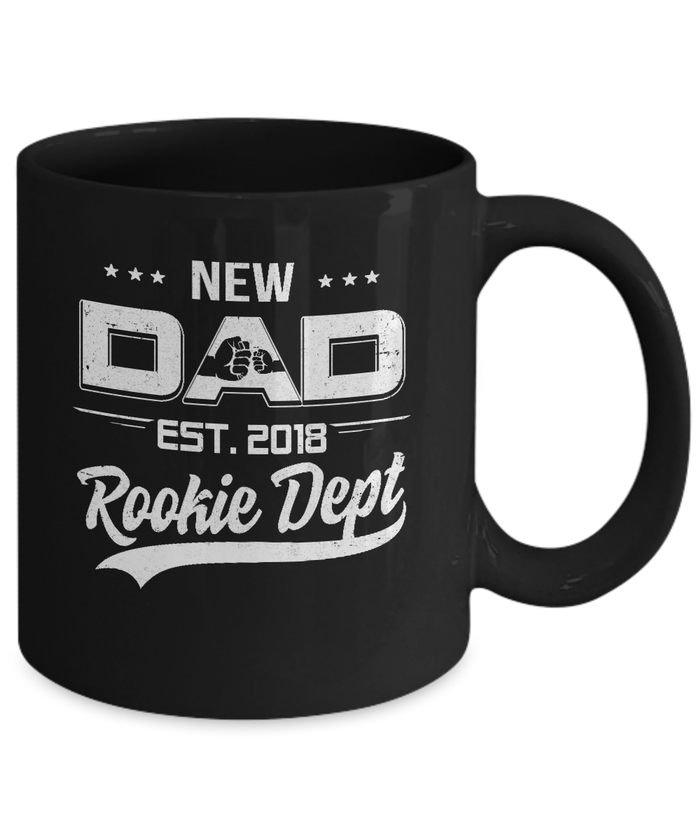 Father's Day Gift New Dad 2018 Rookie Dept Mug-Coffee Mug-11oz Mug-Black