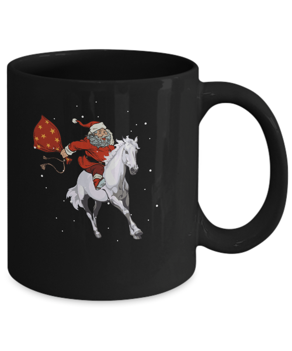 Horse Christmas Santa Rider Mug-Coffee Mug-11oz Mug-Black