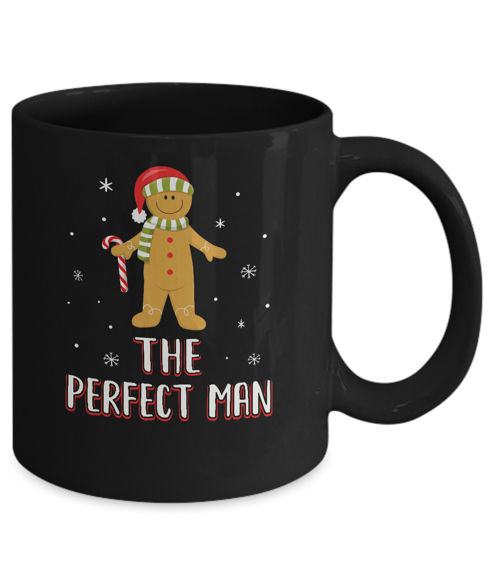 The Perfect Man Gingerbread Funny Pajama Christmas Mug-Coffee Mug-11oz Mug-Black