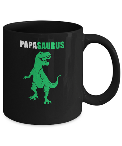Papasarus Funny Dinosaur First Time Papa Fathers Day Mug-Coffee Mug-11oz Mug-Black
