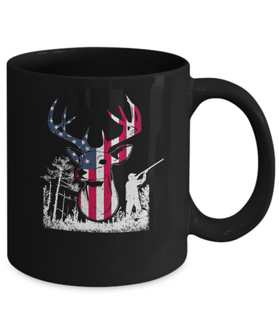 American Flag Hunting Dear Vintage 4Th July Gifts Mug-Coffee Mug-11oz Mug-Black