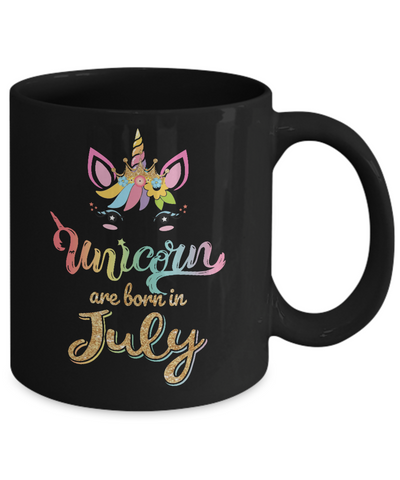 Cute Unicorns Are Born In July Birthday Gift Mug-Coffee Mug-11oz Mug-Black