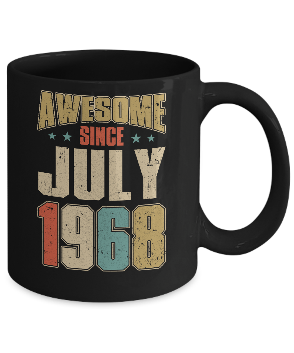 Vintage Retro Awesome Since July 1968 53th Birthday Mug-Coffee Mug-11oz Mug-Black