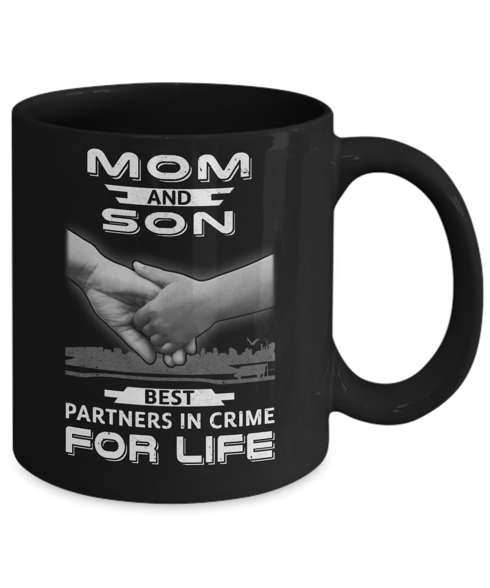 Mom And Son Best Partners In Crime For Life Mug-Coffee Mug-11oz Mug-Black