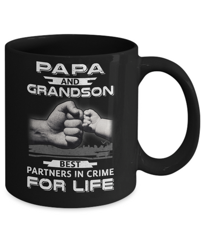 Papa And Grandson Best Partners In Crime For Life Mug-Coffee Mug-11oz Mug-Black