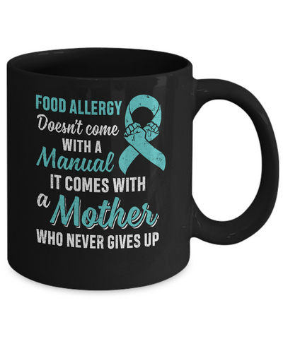 Funny Gift Food Allergy Mom Awareness Warrior Mug-Coffee Mug-11oz Mug-Black