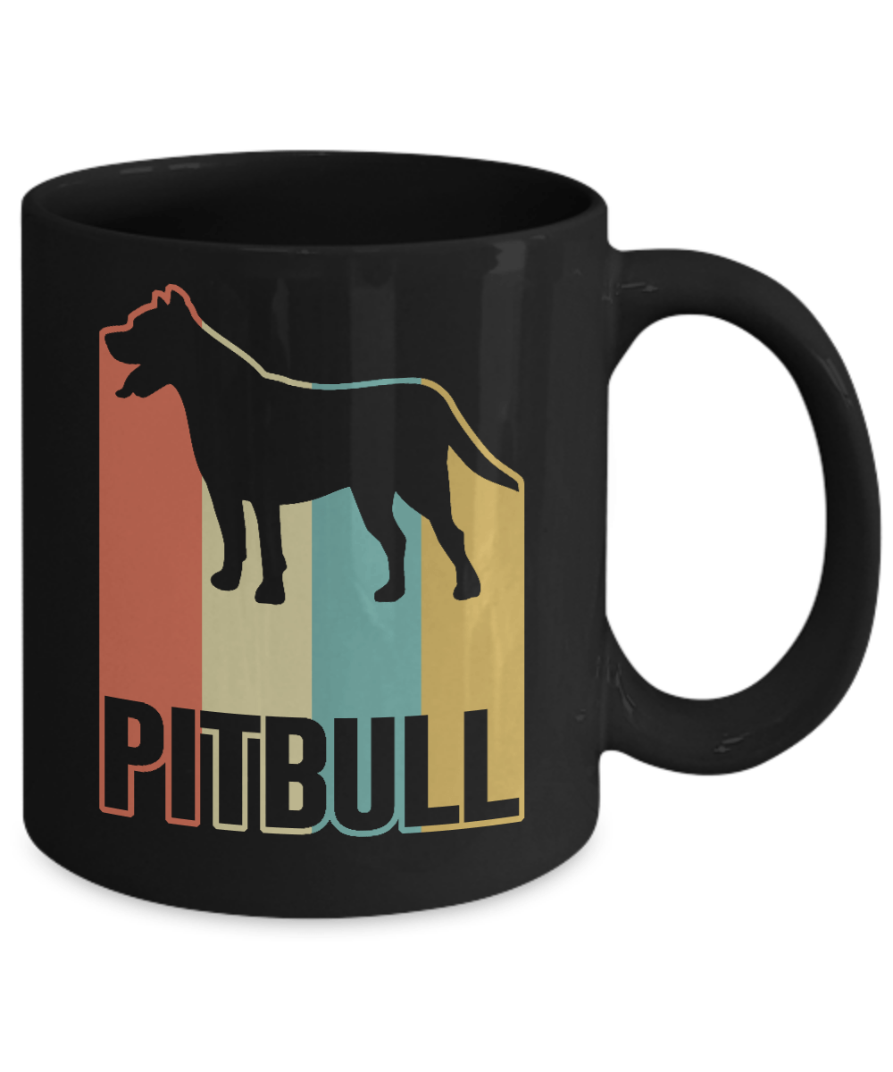 Classic Vintage Retro Style Pitbull Dog Mug-Coffee Mug-11oz Mug-Black