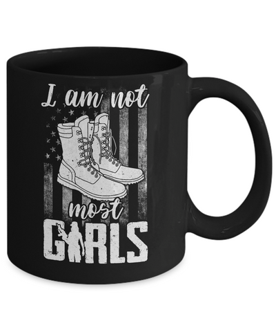 I AM NOT MOST GIRLS Veteran Woman Mug-Coffee Mug-11oz Mug-Black