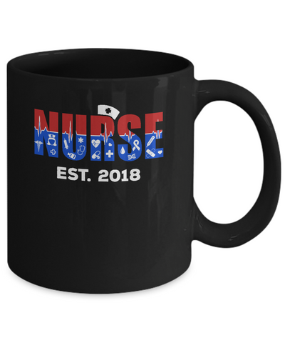 Nurses Est 2018 Graduation Mug-Coffee Mug-11oz Mug-Black