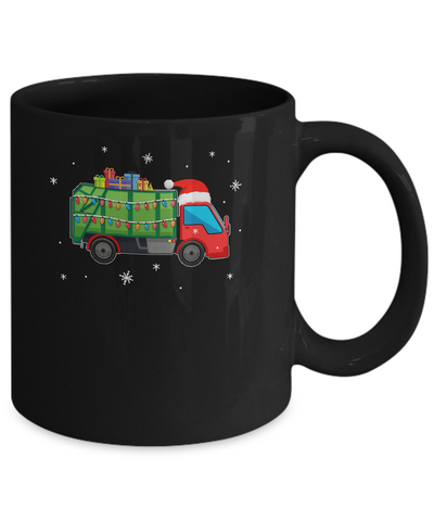 Garbage Truck Santa Hat Christmas Gifts Mug-Coffee Mug-11oz Mug-Black