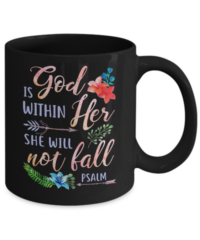 God Is Within Her She Will Not Fail Christian Mug-Coffee Mug-11oz Mug-Black