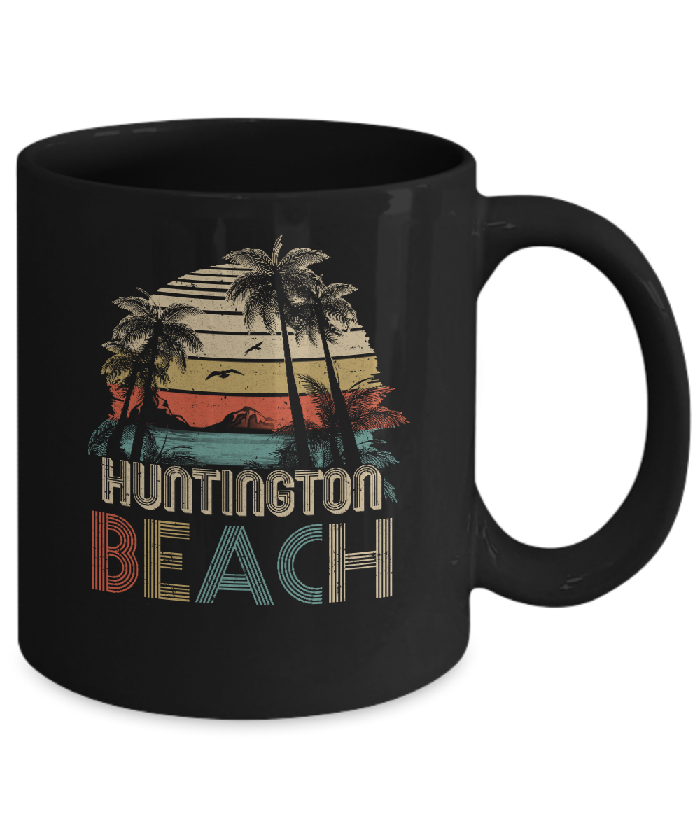 Vintage Summer Huntington Beach California Mug-Coffee Mug-11oz Mug-Black