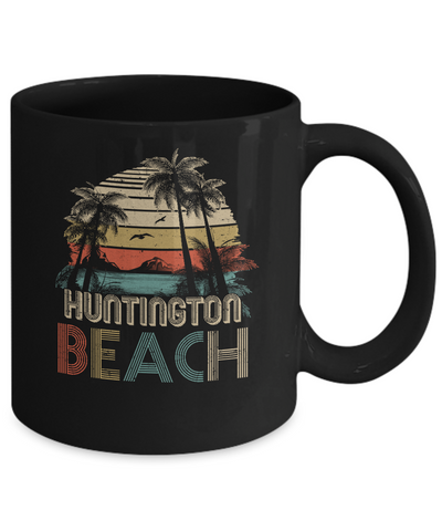 Vintage Summer Huntington Beach California Mug-Coffee Mug-11oz Mug-Black