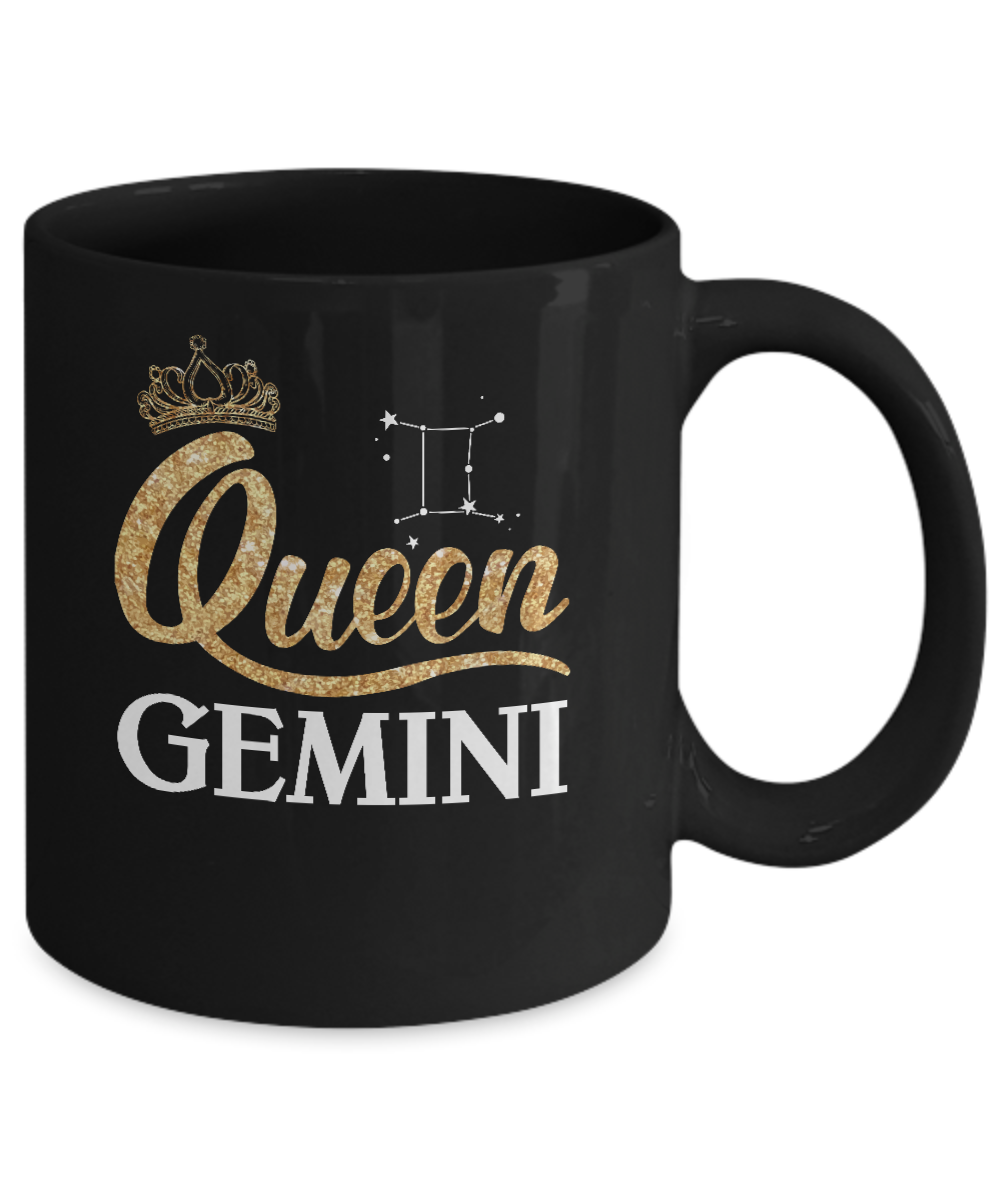 Queen Gemini Zodiac May June Birthday Gift Mug-Coffee Mug-11oz Mug-Black