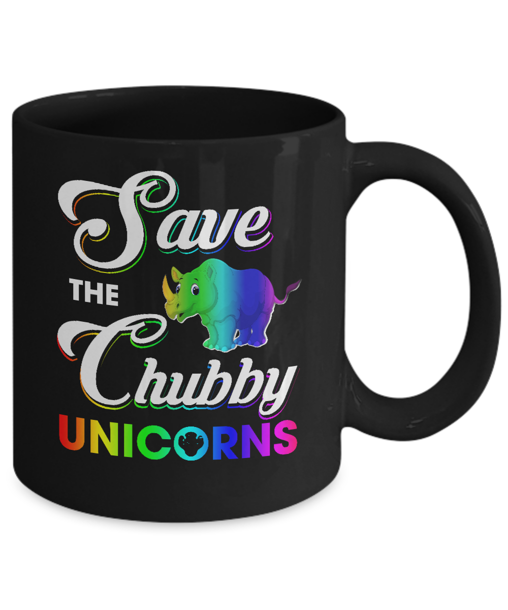 Save The Chubby Unicorns Rhino Mug-Coffee Mug-11oz Mug-Black