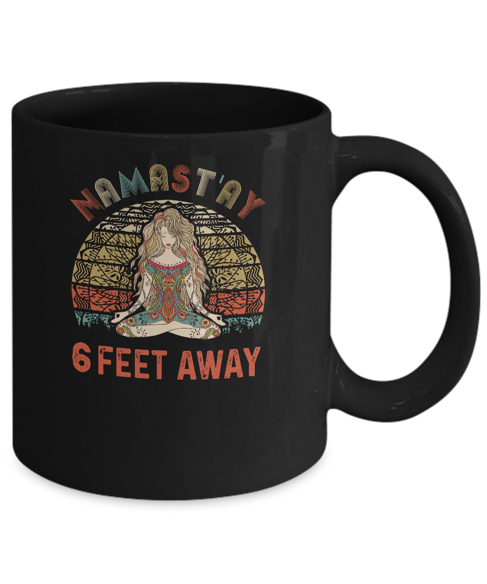 Namastay 6 Feet Away Mug-Coffee Mug-11oz Mug-Black