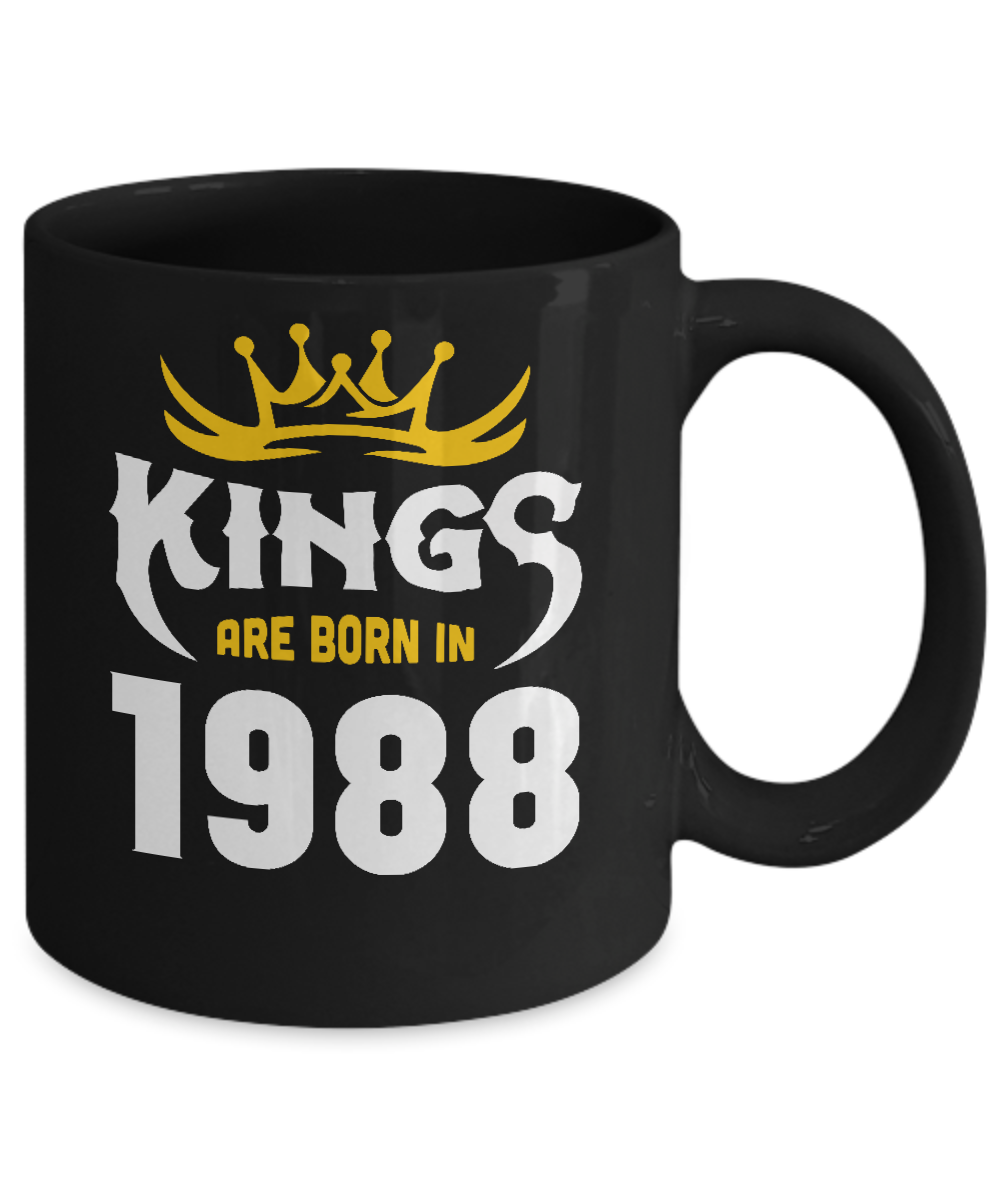 Kings Are Born In 1988 Birthday Gift-Coffee Mug-11oz Mug-Black