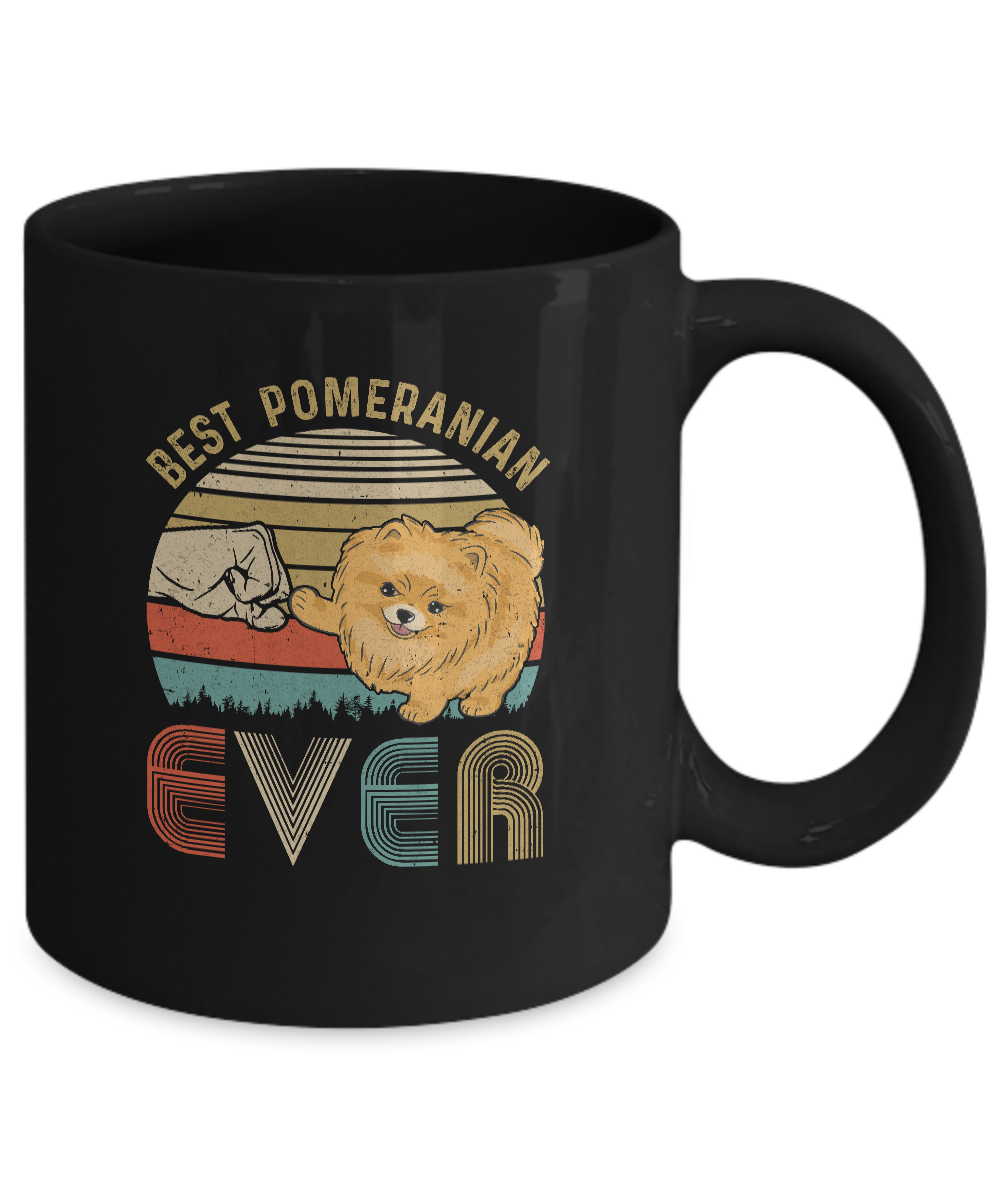 Vintage Best Pomeranian Dad Ever Bump Fit Funny Dad Gifts Mug-Coffee Mug-11oz Mug-Black