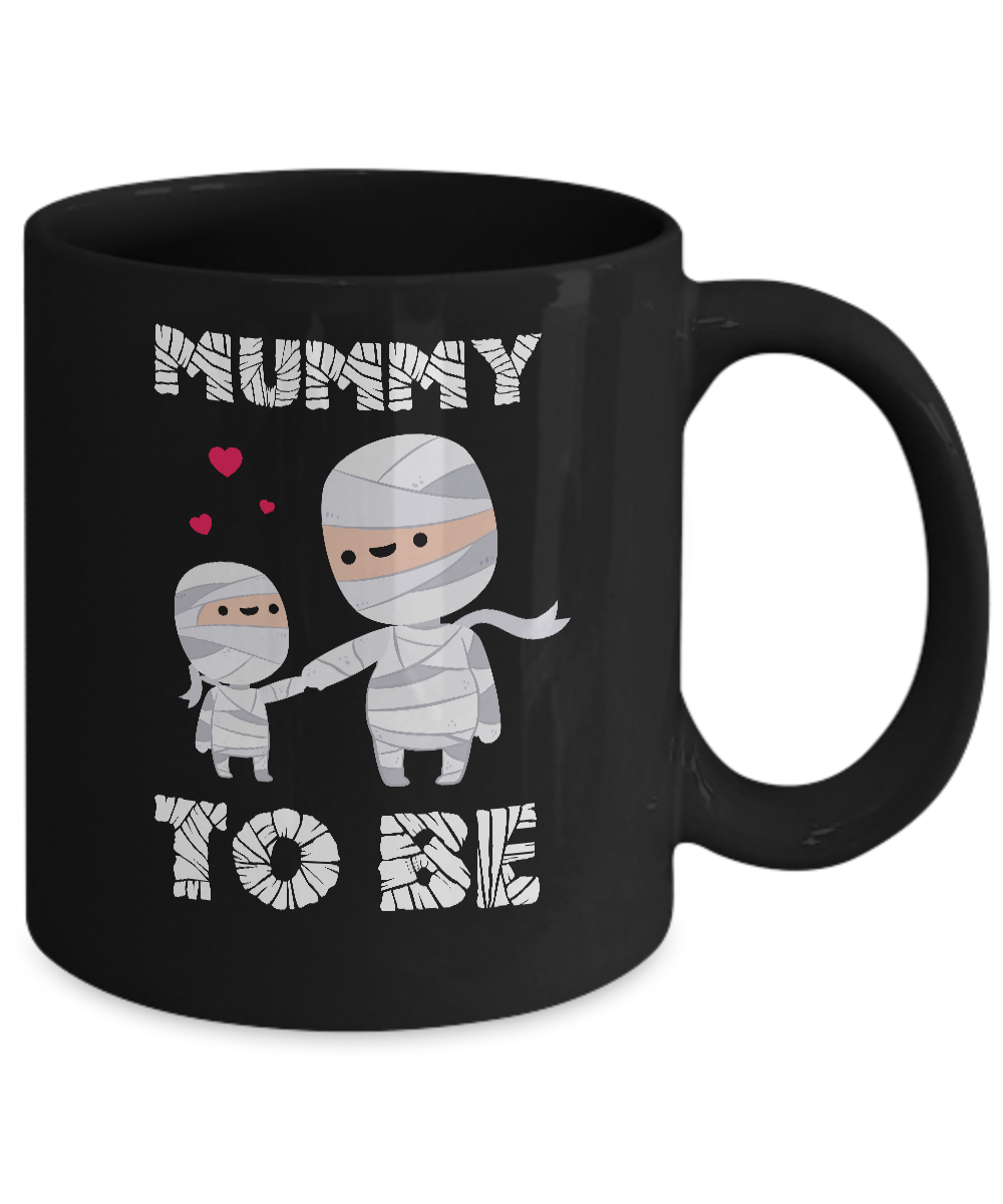 Cute Funny Mummy To Be Pregnant Mom Halloween Mug-Coffee Mug-11oz Mug-Black