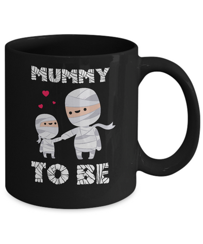 Cute Funny Mummy To Be Pregnant Mom Halloween Mug-Coffee Mug-11oz Mug-Black
