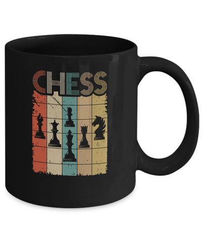 Retro Vintage Chess Piece Lovers Gift Mug-Coffee Mug-11oz Mug-Black