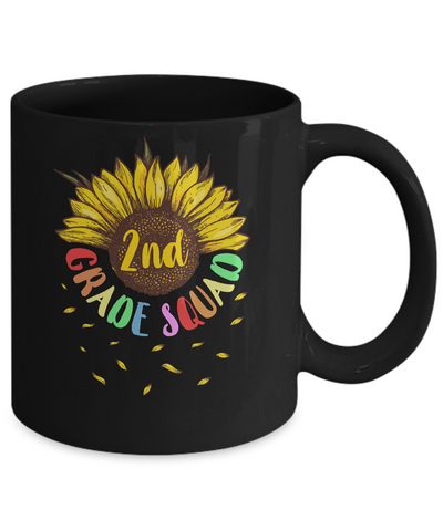 Sunflower 2nd Grade Squad First Grade Teacher Mug-Coffee Mug-11oz Mug-Black
