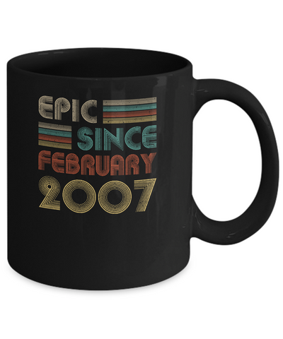 Epic Since February 2007 Vintage 14th Birthday Gifts Mug-Coffee Mug-11oz Mug-Black