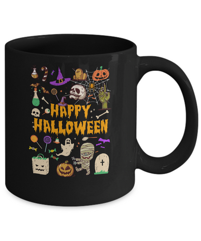 Happy Halloween Scary Retro Gift Mug-Coffee Mug-11oz Mug-Black