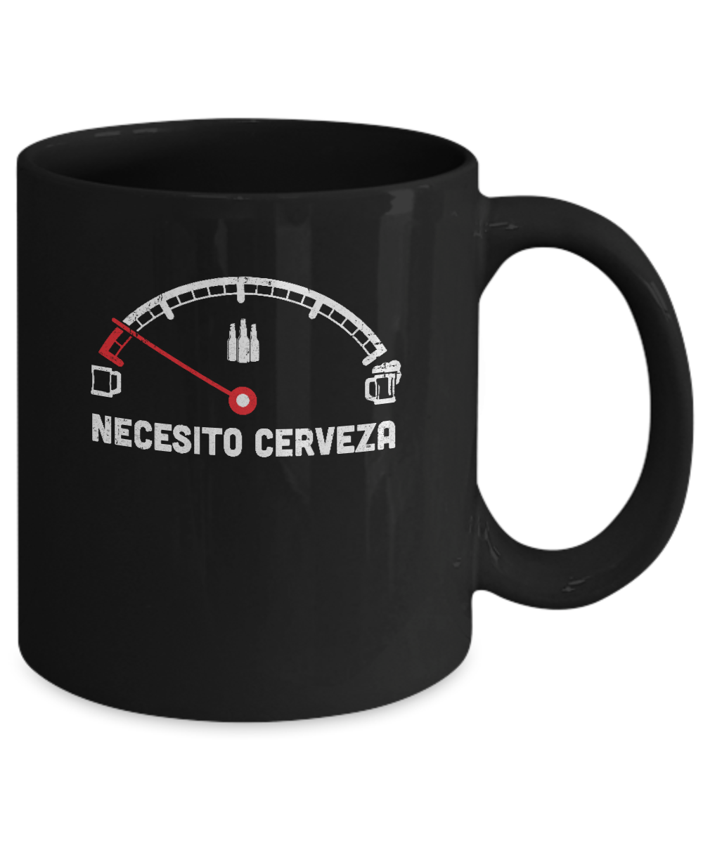 Funny Saying Cars Necesito Cerveza I Need Beer Mug-Coffee Mug-11oz Mug-Black