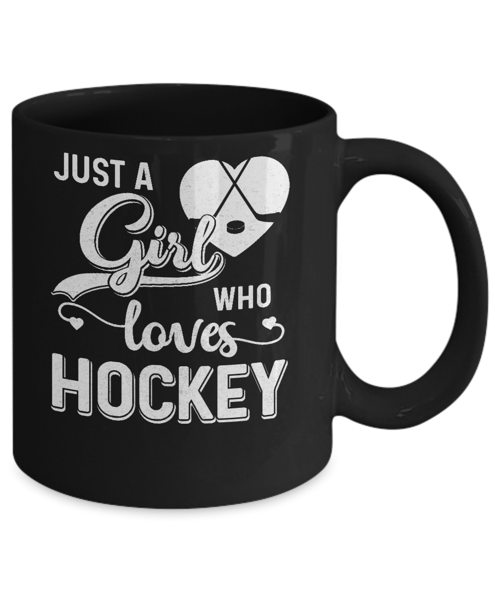 Just A Girl Who Loves Hockey Mug-Coffee Mug-11oz Mug-Black