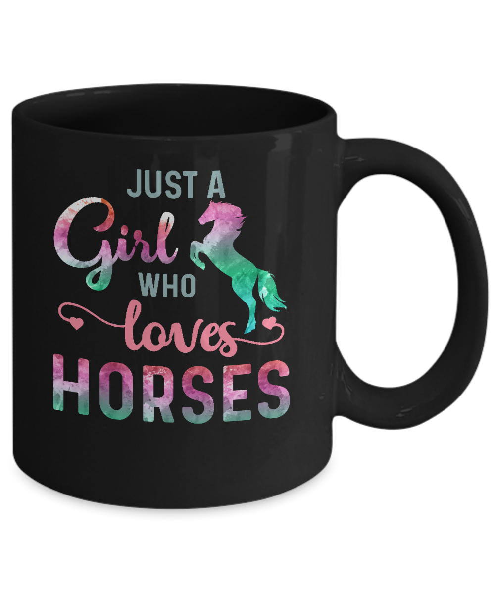 Just A Girl Who Loves Horses Horse Lover Mug-Coffee Mug-11oz Mug-Black