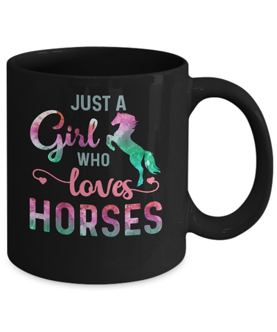 Just A Girl Who Loves Horses Horse Lover Mug-Coffee Mug-11oz Mug-Black