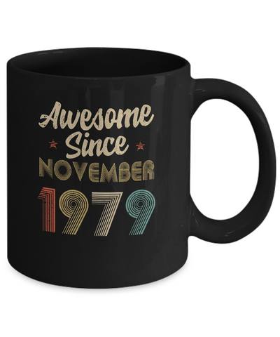 Awesome Since November 1979 Vintage 42th Birthday Gifts Mug-Coffee Mug-11oz Mug-Black