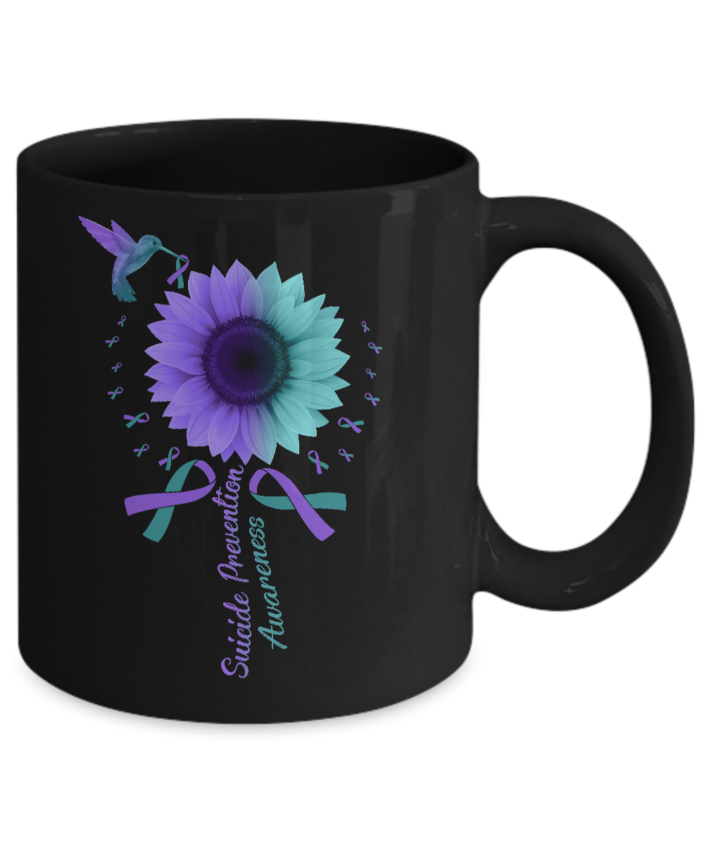 Hummingbird Sunflower Suicide Prevention Awareness Mug-Coffee Mug-11oz Mug-Black